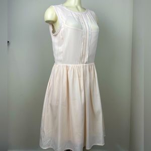 Jessica Simpson Fit and Flare Chiffon Champagne Pink Dress Size 10